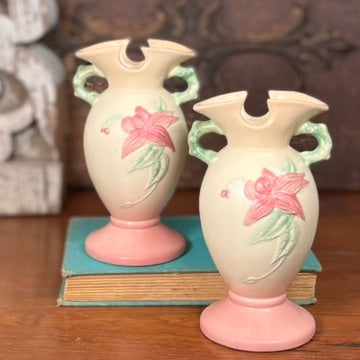 Hull Matte Pink & Cream Woodland Vase