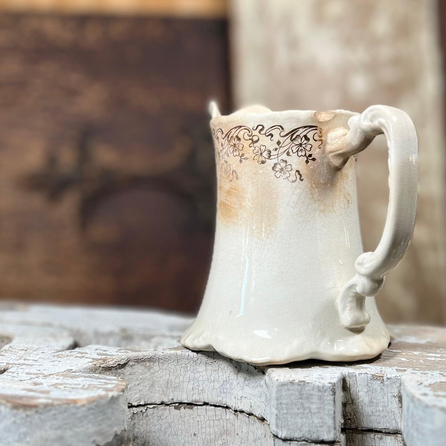 Antique Ironstone Creamer - Sparrow and Finch Vintage