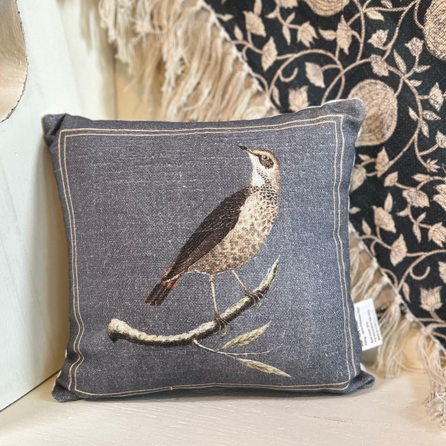 Blue Birdie Pillow - Sparrow and Finch Vintage