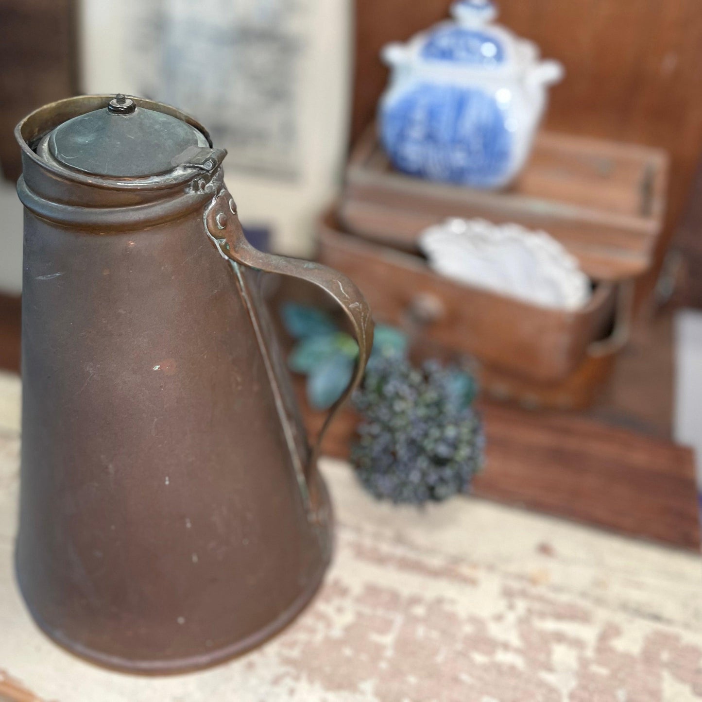 Vintage Copper Coffee Decanter - Sparrow and Finch Vintage