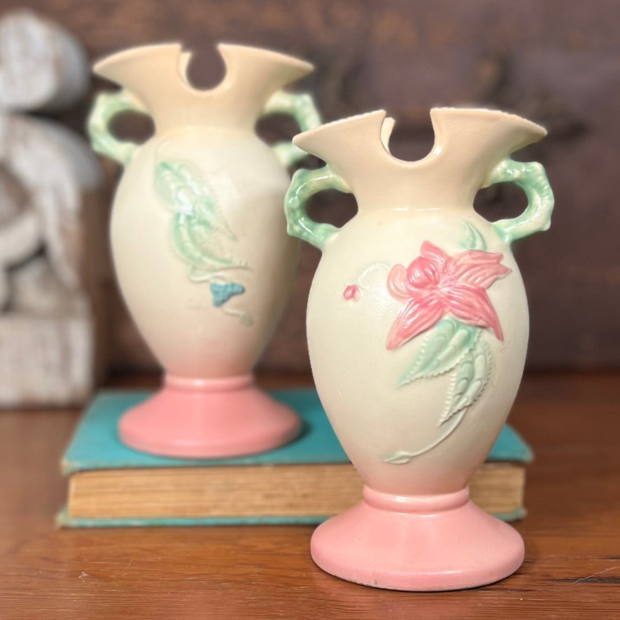 Hull Matte Pink & Cream Woodland Vase
