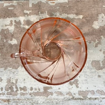 Set of 6 Pink Vereco, France Glass Teacups