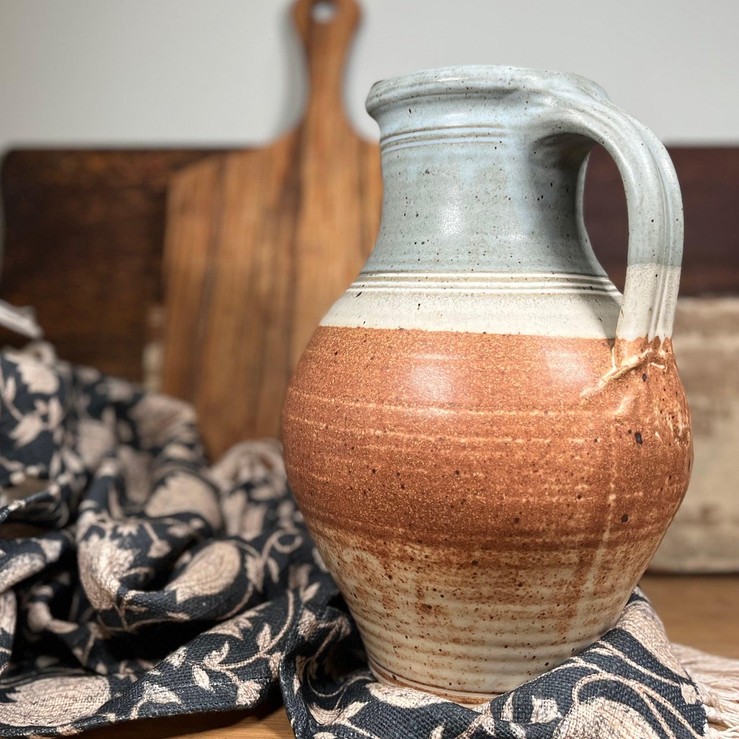 Hand-Made Ceramic 12" Pitcher - Sparrow and Finch Vintage