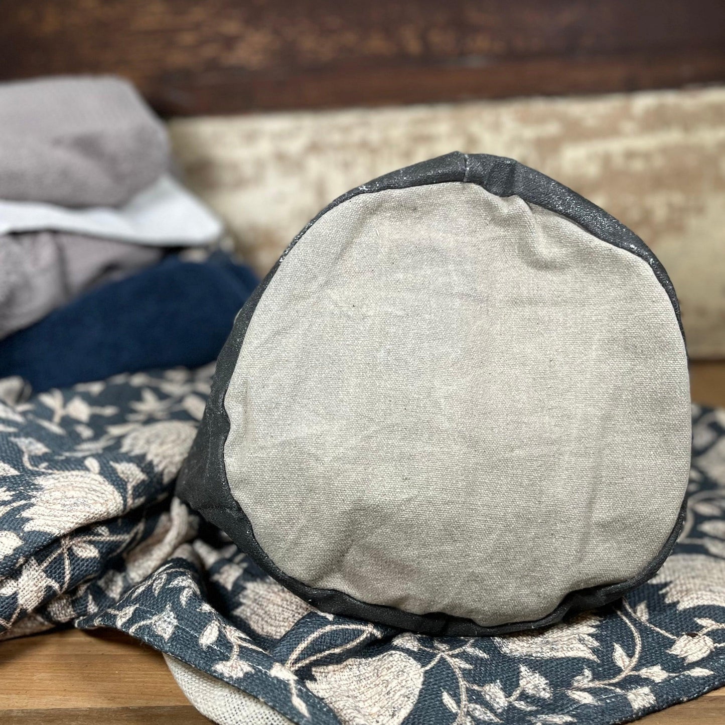 Two-Toned Canvas Bag w/Handles - Sparrow and Finch Vintage