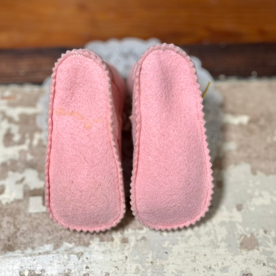 Vintage Pink Baby Booties