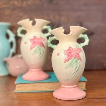 Hull Matte Pink & Cream Woodland Vase